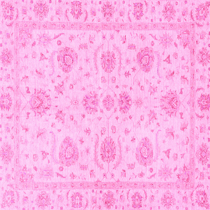 Square Oriental Pink Traditional Rug, abs3498pnk