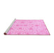 Sideview of Machine Washable Oriental Pink Traditional Rug, wshabs3498pnk