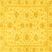 Square Machine Washable Oriental Yellow Traditional Rug, wshabs3498yw