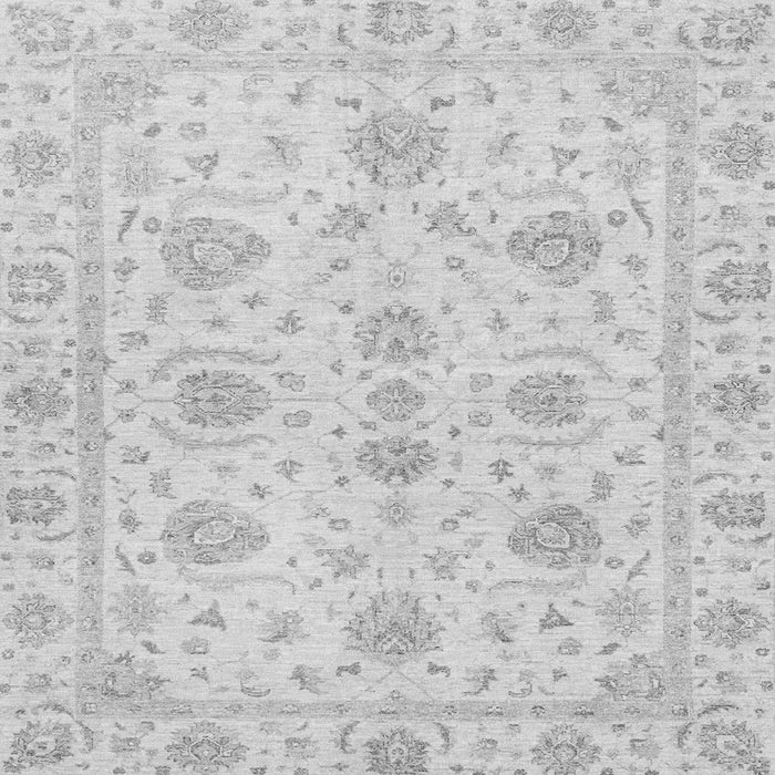 Square Machine Washable Oriental Gray Traditional Rug, wshabs3498gry