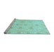 Sideview of Machine Washable Oriental Light Blue Traditional Rug, wshabs3498lblu