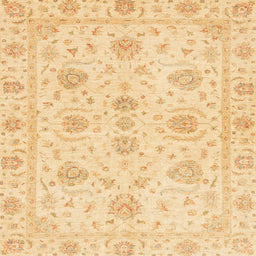 Square Abstract Orange Oriental Rug, abs3498