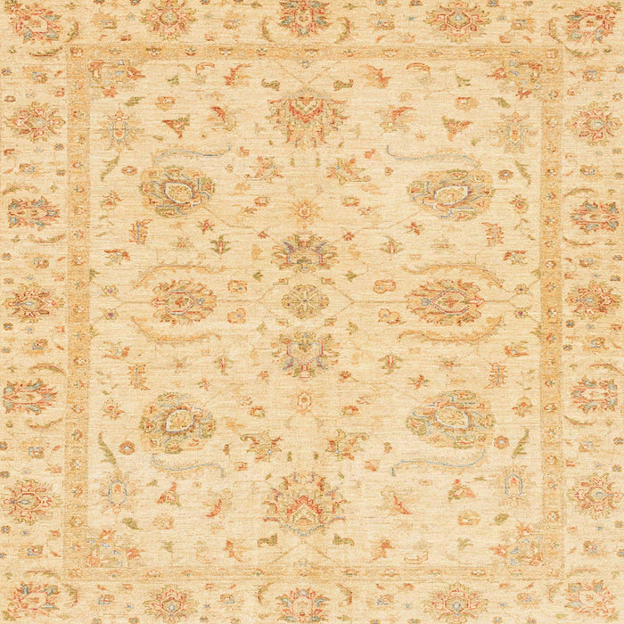 Square Abstract Orange Oriental Rug, abs3498
