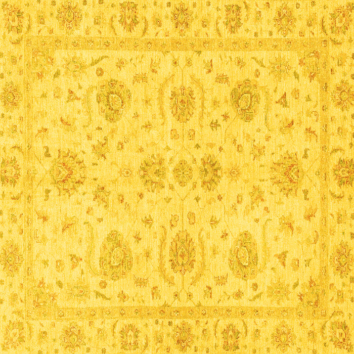 Square Oriental Yellow Traditional Rug, abs3498yw