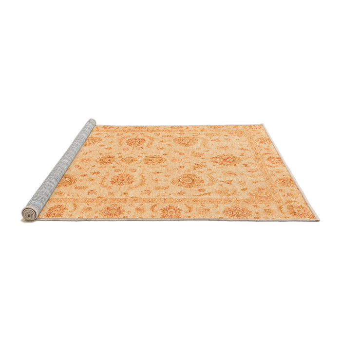 Sideview of Machine Washable Oriental Orange Traditional Area Rugs, wshabs3498org