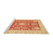 Sideview of Machine Washable Abstract Bright Orange Rug, wshabs3499