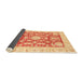 Sideview of Abstract Bright Orange Modern Rug, abs3499