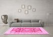 Machine Washable Abstract Pink Modern Rug in a Living Room, wshabs3499pnk