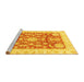 Sideview of Machine Washable Abstract Yellow Modern Rug, wshabs3499yw