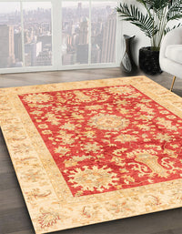 Abstract Bright Orange Modern Rug, abs3499