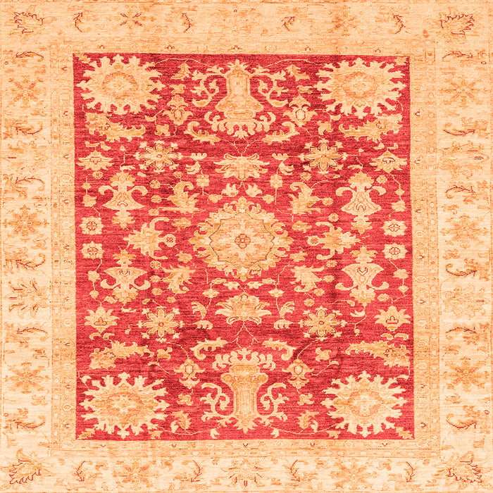 Square Abstract Orange Modern Rug, abs3499org