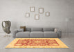 Machine Washable Abstract Brown Modern Rug in a Living Room,, wshabs3499brn