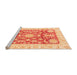 Sideview of Machine Washable Abstract Orange Modern Area Rugs, wshabs3499org