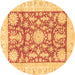 Round Machine Washable Abstract Brown Modern Rug, wshabs3499brn