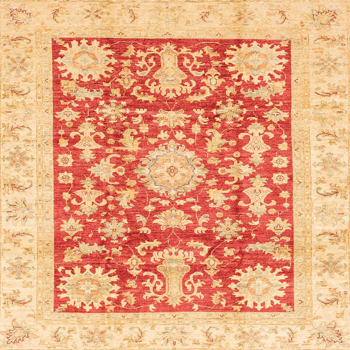 Square Machine Washable Abstract Bright Orange Rug, wshabs3499