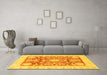 Machine Washable Abstract Yellow Modern Rug in a Living Room, wshabs3499yw