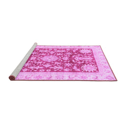Sideview of Machine Washable Abstract Purple Modern Area Rugs, wshabs3499pur