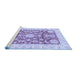 Sideview of Machine Washable Abstract Blue Modern Rug, wshabs3499blu