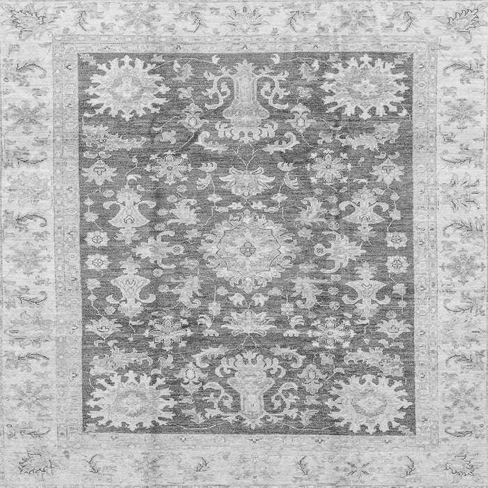 Square Abstract Gray Modern Rug, abs3499gry
