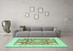 Machine Washable Abstract Turquoise Modern Area Rugs in a Living Room,, wshabs3499turq