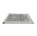 Sideview of Machine Washable Abstract Gray Modern Rug, wshabs3499gry