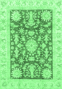 Abstract Emerald Green Modern Rug, abs3499emgrn