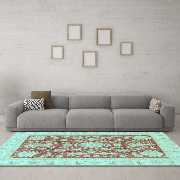 Machine Washable Abstract Light Blue Modern Rug in a Living Room, wshabs3499lblu