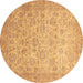 Round Abstract Brown Modern Rug, abs349brn