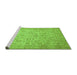 Sideview of Machine Washable Abstract Green Modern Area Rugs, wshabs349grn