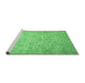 Sideview of Machine Washable Abstract Emerald Green Modern Area Rugs, wshabs349emgrn