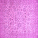 Square Machine Washable Abstract Purple Modern Area Rugs, wshabs349pur