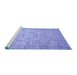 Sideview of Machine Washable Abstract Blue Modern Rug, wshabs349blu