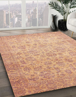 Abstract Orange Modern Rug in Family Room, abs349