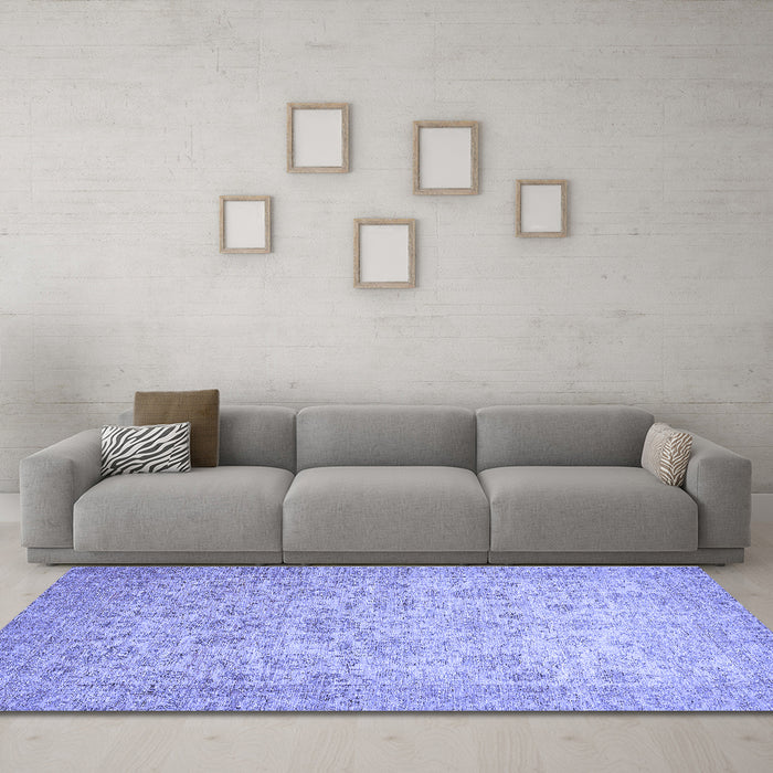 Machine Washable Abstract Blue Modern Rug in a Living Room, wshabs349blu