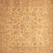 Square Machine Washable Abstract Brown Modern Rug, wshabs349brn