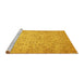 Sideview of Machine Washable Abstract Yellow Modern Rug, wshabs349yw