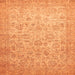 Square Machine Washable Abstract Orange Modern Area Rugs, wshabs349org