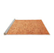 Sideview of Machine Washable Abstract Orange Modern Area Rugs, wshabs349org