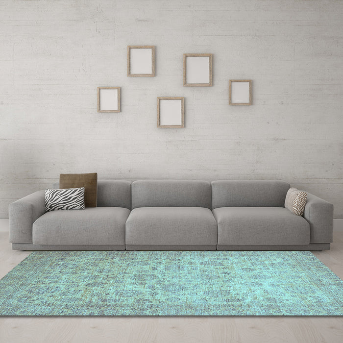 Machine Washable Abstract Light Blue Modern Rug in a Living Room, wshabs349lblu