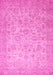 Machine Washable Abstract Pink Modern Rug, wshabs349pnk