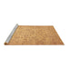 Sideview of Machine Washable Abstract Brown Modern Rug, wshabs349brn