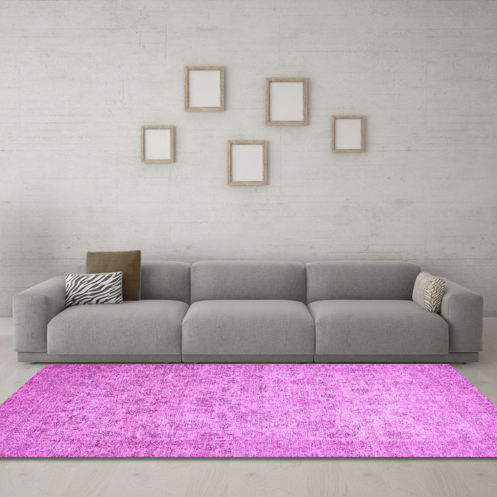 Machine Washable Abstract Purple Modern Area Rugs in a Living Room, wshabs349pur