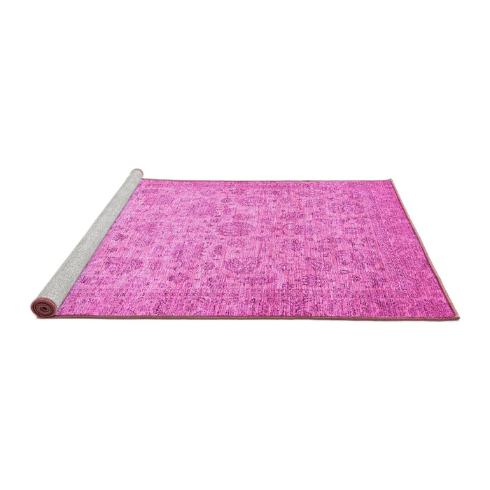 Sideview of Machine Washable Abstract Pink Modern Rug, wshabs349pnk