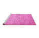 Sideview of Machine Washable Abstract Pink Modern Rug, wshabs349pnk