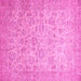 Square Machine Washable Abstract Pink Modern Rug, wshabs349pnk