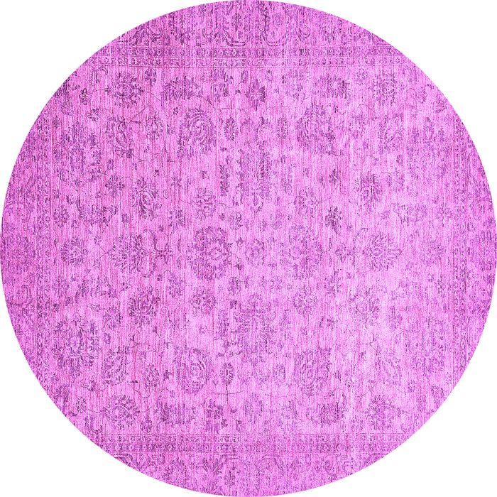 Round Machine Washable Abstract Purple Modern Area Rugs, wshabs349pur