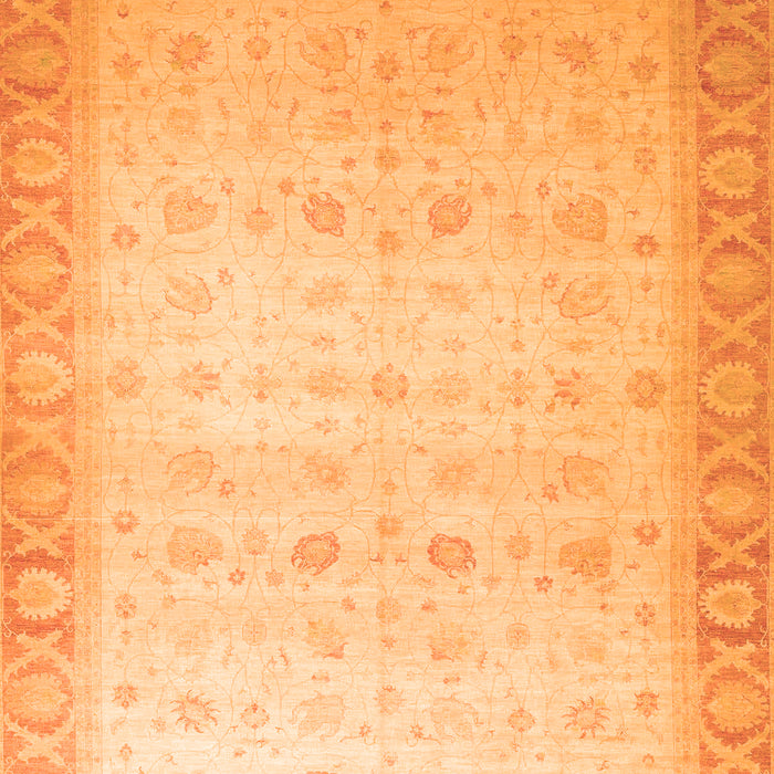 Machine Washable Oriental Orange Traditional Area Rugs, wshabs34org