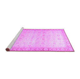 Sideview of Machine Washable Oriental Purple Traditional Area Rugs, wshabs34pur