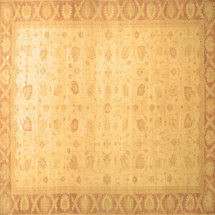 Square Oriental Brown Traditional Rug, abs34brn