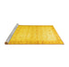 Sideview of Machine Washable Oriental Yellow Traditional Rug, wshabs34yw